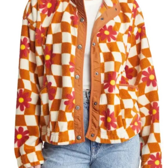 Nordstrom jacket - Check Polar Fleece Jacket THREAD & SUPPLY size M - Picture 1 of 1